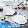 100Pcs Large Christmas Oval Paper Plates, 12"x10" Blue Silver Snowflake Dinner Plates Heavy Duty Disposable Dinnerware Set for Xmas Winter Wonderland Holiday Party Supplies Kitchen Table Decor view 4
