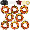 32 Sets Fall Thanksgiving Wreath Suncatchers Craft Kit DIY Window Stained Glass Effect autumn Wreath Paper Crafts Home School Classroom Decoration Kid Birthday Gift Creative Art Project Activity Game view 1