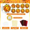 32 Sets Fall Thanksgiving Wreath Suncatchers Craft Kit DIY Window Stained Glass Effect autumn Wreath Paper Crafts Home School Classroom Decoration Kid Birthday Gift Creative Art Project Activity Game view 2