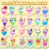 Cleboen Mini Drink House DIY Toy Set, Making 24 Miniature Food Drinks, Resin & Clay Kitchen Play Food DIY Craft Kit for Kids Aged 8+, Ideal Girls Gift for Birthday Christmas, Not Edible view 2
