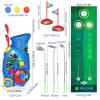 Beautiq Toddler Golf Set with Shoulder Strap for Kids Ages 2-5, Portable Golf Clubs, Cart & Putting Mat - Indoor Outdoor Sports Toys - Blue view 4