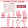 Elfcool Wooden Makeup Toy Set for Toddler Pretend Beauty Salon kit Play Makeup for Girls with Perfume, Brush, Mirror and Cosmetics Bag, Christmas Birthday Gift for Girls Kids Aged 3 4 5 6 view 2