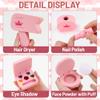 Elfcool Wooden Makeup Toy Set for Toddler Pretend Beauty Salon kit Play Makeup for Girls with Perfume, Brush, Mirror and Cosmetics Bag, Christmas Birthday Gift for Girls Kids Aged 3 4 5 6 view 4