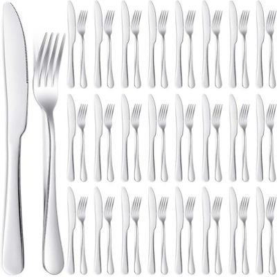 50 piece stainless steel Western style steak knife and fork cutlery set