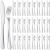 50 piece stainless steel Western style steak knife and fork cutlery set view 1