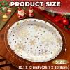 100Pcs Large Christmas Oval Paper Plates, 12"x10" White Gold Snowflake Dinner Plates Heavy Duty Disposable Dinnerware Set for Xmas Winter Wonderland Holiday Party Supplies Kitchen Table Decor view 2