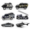 6 Pack Diecast Police Car Toy Set  Mini Alloy Police Vehicles for Boys Ages 3-7, Includes Armored Car, Rescue Truck, Bulletproof SUV, Military Helicopter  Birthday Gift for Kids view 1