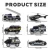 6 Pack Diecast Police Car Toy Set  Mini Alloy Police Vehicles for Boys Ages 3-7, Includes Armored Car, Rescue Truck, Bulletproof SUV, Military Helicopter  Birthday Gift for Kids view 2