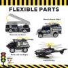 6 Pack Diecast Police Car Toy Set  Mini Alloy Police Vehicles for Boys Ages 3-7, Includes Armored Car, Rescue Truck, Bulletproof SUV, Military Helicopter  Birthday Gift for Kids view 3