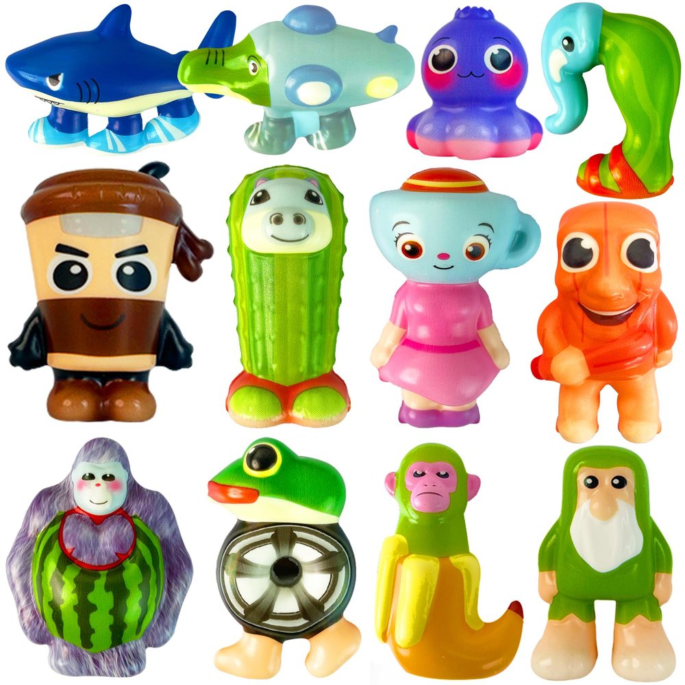 12Pcs Italian Brainrot Steal a Brainrot Toys Bulk for Kids,Tralalero Tralala Squishy Toys,Meme Shark Squishy Stress Relief Sensory Toys,Valentines Day Gifts Party Favors Classroom Exchange Prizes