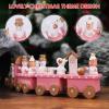Gatuida Pink Wooden Train, 4-Section Mini Christmas Train, Desktop Decoration, Holiday Decor, 7. 87 X 1. 96 X 1. 22 Inches view 2