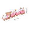 Gatuida Pink Wooden Train, 4-Section Mini Christmas Train, Desktop Decoration, Holiday Decor, 7. 87 X 1. 96 X 1. 22 Inches view 4
