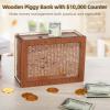 Adults Money Box with Goal Counter, Save for $10,000, Wooden Cash Bank with Dual Slots, Easy to Assemble and Ideal for Kids and Adults view 3