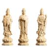 Amitabha Buddha Statue Set, Wood Carving Buddha Figures Kuan yin-Shakyamuni-Mahasthamaprapta Buddha Statue Home Office Decor Sculpture Figurines (3pc) view 1