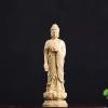 Amitabha Buddha Statue Set, Wood Carving Buddha Figures Kuan yin-Shakyamuni-Mahasthamaprapta Buddha Statue Home Office Decor Sculpture Figurines (3pc) view 2
