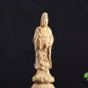 Amitabha Buddha Statue Set, Wood Carving Buddha Figures Kuan yin-Shakyamuni-Mahasthamaprapta Buddha Statue Home Office Decor Sculpture Figurines (3pc) view 4