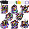 32 Sets Halloween Monster Suncatchers Craft Kit DIY Window Stained Glass Effect Halloween Monster Paper Crafts Home School Classroom Decoration Kid Birthday Gift Creative Art Project Activity Game view 1