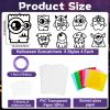 32 Sets Halloween Monster Suncatchers Craft Kit DIY Window Stained Glass Effect Halloween Monster Paper Crafts Home School Classroom Decoration Kid Birthday Gift Creative Art Project Activity Game view 2