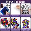 32 Sets Halloween Monster Suncatchers Craft Kit DIY Window Stained Glass Effect Halloween Monster Paper Crafts Home School Classroom Decoration Kid Birthday Gift Creative Art Project Activity Game view 3