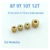 0.6M Modulus 8T 9T 10T 12T Teeth Metal Copper Brass Gear Electronic Starter Spindle Gearwheel Fit 2mm 3.175mm A view 2