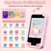 Kids Phone Toys for Girls Age 3 4 5 6 7 8 9, Touchscreen Dual Camera Toddler Learning Play Phone Christmas Birthday Gifts for Kids Age 3-9 with Music Player, Games view 2