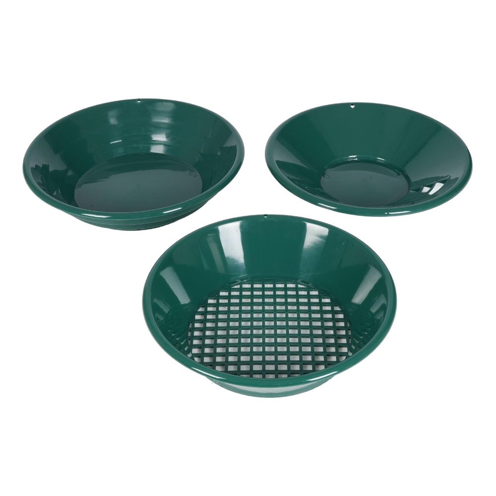 Depisuta Gold Panning Kit, Outdoor Gold Pan Gold Prospecting Beginners Kit with 14 & 15 Inch Gold Panning Pan and 13. Sieve, for Beginners and Enthusiasts