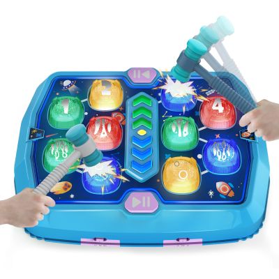 WAYKEE Whack a Game Mole, Toys for 3 4 5 6+ Year Old Boys Girls, Interactive Toddler Boy Girl Toys with 3 Modes & 2 Hammers, Sound & Light, Birthday Xmas Gifts for 3-10 Year Old Boys Girls