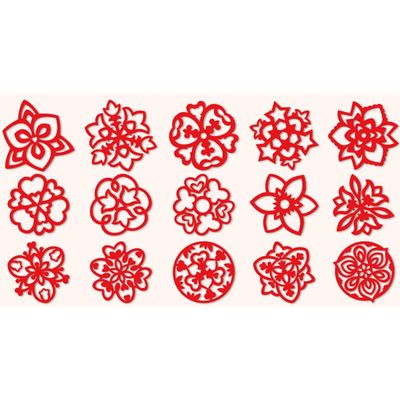30PCS Chinese Paper Cutting Kit, Red Paper Art Crafts Kits for Window Decoration Spring Festival Chinese New Year Celebration Activity