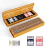 Wooden Cribbage Board Game Set  Continuous 3-Track Cribbage Board with Magnetic Lock & Large Storage, 9 Metal Pegs and 2 Decks of Cards  Portable Strategy Game for Travel & Game Nights view 1