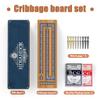 Wooden Cribbage Board Game Set  Continuous 3-Track Cribbage Board with Magnetic Lock & Large Storage, 9 Metal Pegs and 2 Decks of Cards  Portable Strategy Game for Travel & Game Nights view 2