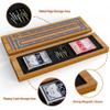 Wooden Cribbage Board Game Set  Continuous 3-Track Cribbage Board with Magnetic Lock & Large Storage, 9 Metal Pegs and 2 Decks of Cards  Portable Strategy Game for Travel & Game Nights view 3