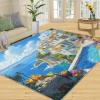 Santorini Ocean Horizon Area Rugs 4x5 - Cycladic Retreat Rug for Entryway, Coastal Landscape Washable Entry Way Rugs Kids Carpet for Inside House Playroom Living Room End Table Nursery view 3