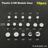10pcs/lot 0.5M Gear 8T-0.8MM Teeth Toy RC Model Car Hole Fit Shaft Pinion Gear(10T-2mm) view 2