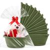 10PACK Baskets for Gifts Empty, 12"x 8"x 5" Woven Gift Baskets with Gift Bags and Bows, Empty Gift Baskets for Christmas, Baby Gift Basket for Nursery, Shelf Small Storage Basket with Handles, Green view 1