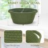 10PACK Baskets for Gifts Empty, 12"x 8"x 5" Woven Gift Baskets with Gift Bags and Bows, Empty Gift Baskets for Christmas, Baby Gift Basket for Nursery, Shelf Small Storage Basket with Handles, Green view 3