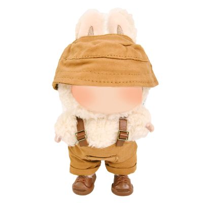 Doll Clothes Set (NO Doll) Workwear Overalls Outfit for 15-17cm Dolls Stylish Dress-Up Accessories for Collectible Dolls (Yellow)
