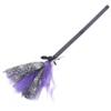 Kisangel 1pc Halloween Witch Broom, Purple Broom Prop for Kids, Cosplay Witch Accessory, 29. 92 Inch, Party Decoration view 1