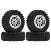 Rc car Tires Wheels Rims Compatible with MN D90 MN98 for MN99S for MN82 for WPL C14 C24 C34 B14 B24 RC Car Upgrade Parts Accessories 4pcs 70mm Tire Tyres Wheel(Silver) view 1