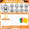 32 Sets Fall Halloween Pumpkin Suncatchers Craft Kit DIY Window Stained Glass Effect Halloween Pumpkin Paper Craft Home School Classroom Decoration Kid Birthday Gift Creative Art Project Activity Game view 2