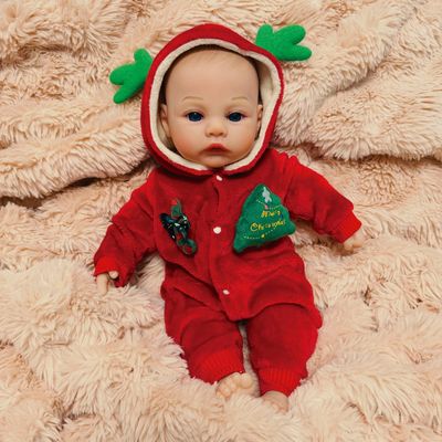18 Inch Lifelike Reborn Baby Christmas Dolls - Cute Soft Vinyl Realistic Baby Doll with Soft Weighted Body, Real Baby Reborn Gift with Accessories Gifts for Kids Age 3+ & Collection, Pretend Play