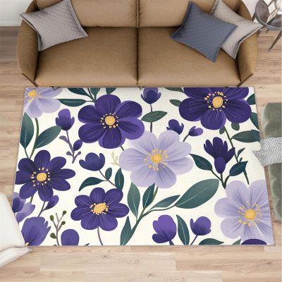 HYGIUID Retro Floral Area Rug 5x6 - Rustic Flowers Area Rugs for Kitchen, Boho Floral Bedroom Area Rug Kids Low Pile Rug for Indoor Outdoor Hardwood Floors Home Decor