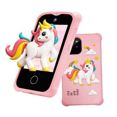 Kids Smart Phone, Christmas Birthday Gifts for Girls Age 3-12, 2.8" Touchscreen Toddler Learning Play Toy Phone with Dual Camera, Game, Music Player, 32GB Card Pink