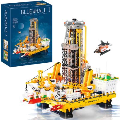 AOUHMN Offshore Oil Platforms Model Kit with LED Lights, Building Set for Aldults, 3,271-Piece, Oil Rig Model Engineering Project Toy for Imaginative, Team Play, Cool Science Gift for Men & Women