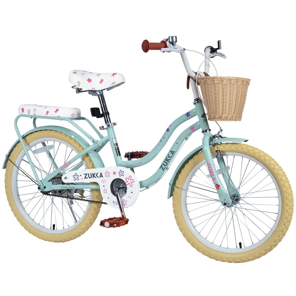ZUKKA Kids Bike 20 Inch Girls Bike with Basket Single Speed Cruiser Bike Dual Brake System for Over 7 Years Old Kids, Multiple Colors