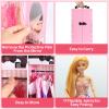 122 Pcs Doll Closet Playset with 11.5 Inch Dolls, Clothes and Accessories, Include Wardrobe Princess Dresses Shoes Bags Hangers Other Accessories, Dress Up Toys for Girls, Kids, Toddlers (Pink) view 4