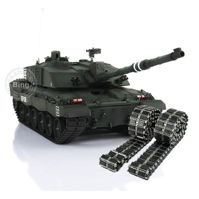 TOUCAN RC HOBBY Pro.Edition RTR Henglong 1/16 Dark Green TK7.0 Challenger II RC Tank 3908 Metal Tracks with Rubbers BB Airsoft Smoke Effect IR Battle with Sticter