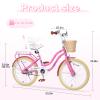 ZUKKA Kids Bike 20 Inch Girls Bike with Basket Single Speed Cruiser Bike Dual Brake System for Over 7 Years Old Kids, Multiple Colors view 4