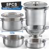 13Pcs Kids Pretend Play Kitchen Accessories Pots and Pans Playset, Stainless Steel Pots and Pans Cooking Utensils in Draining Caddy Kitchen Toy Set Accessories for Kids Toddler Age 3 Years Old view 2
