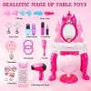 Easface Kids Vanity for Girls, Toddler Makeup Vanity Table and Chair Set Set Toys with Music Light, Pretend Play Princess Dress Up Playset Gift for Toddler Girls 3 4 5 6 Years Old view 3