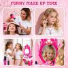 Easface Kids Vanity for Girls, Toddler Makeup Vanity Table and Chair Set Set Toys with Music Light, Pretend Play Princess Dress Up Playset Gift for Toddler Girls 3 4 5 6 Years Old view 4